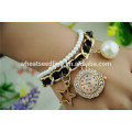 Nouveau design gilrs love diamond pearl strap lady watch